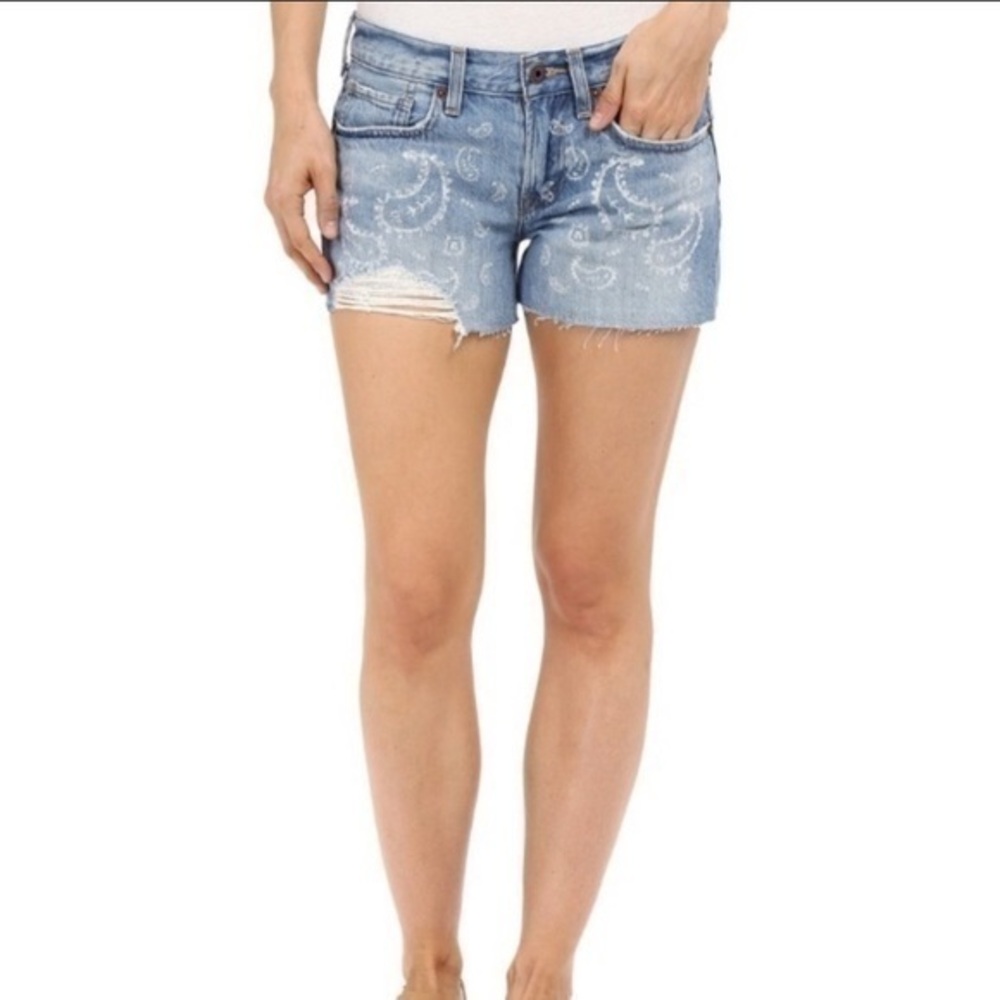 Lucky Brand The Cut Off Distressed Jean Shorts 0